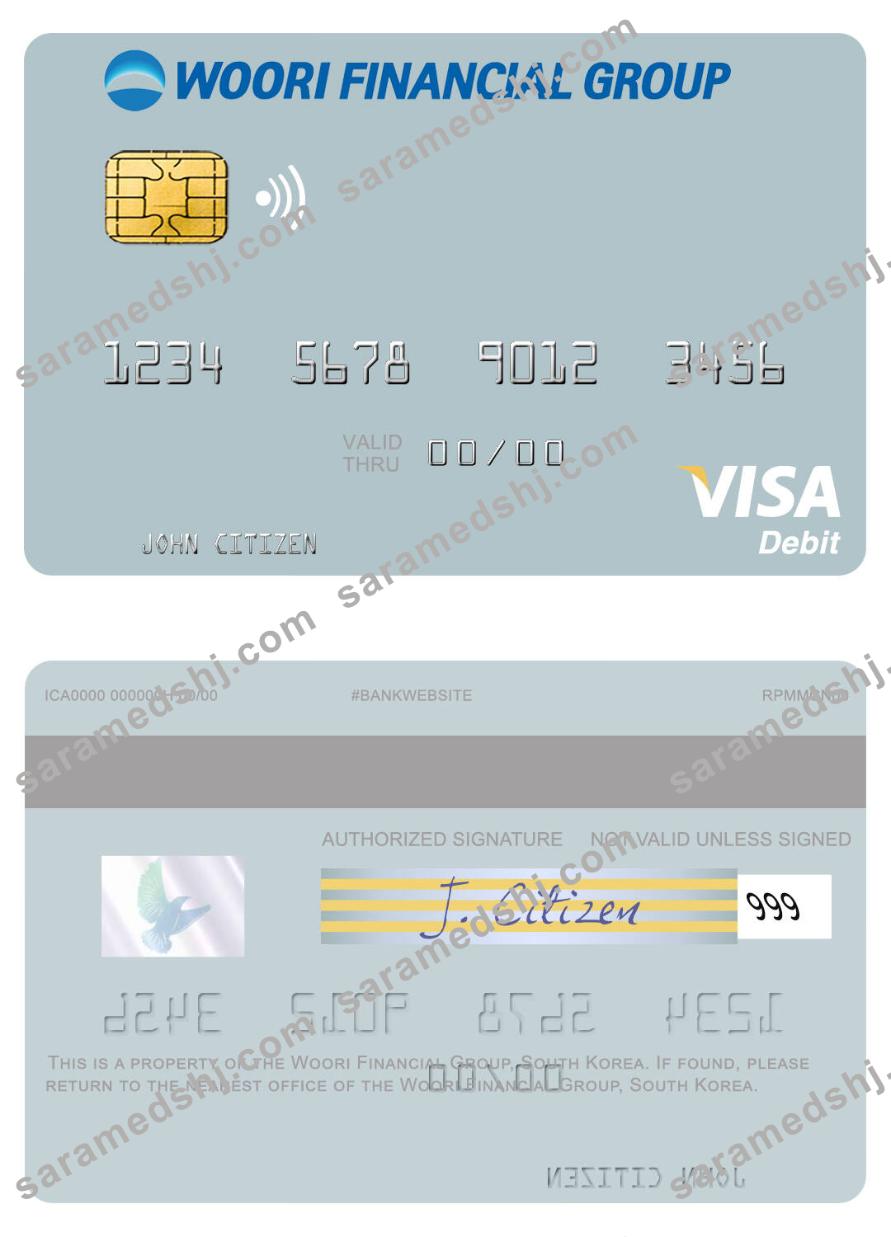 South Korea Woori Financial Group visa debit card
